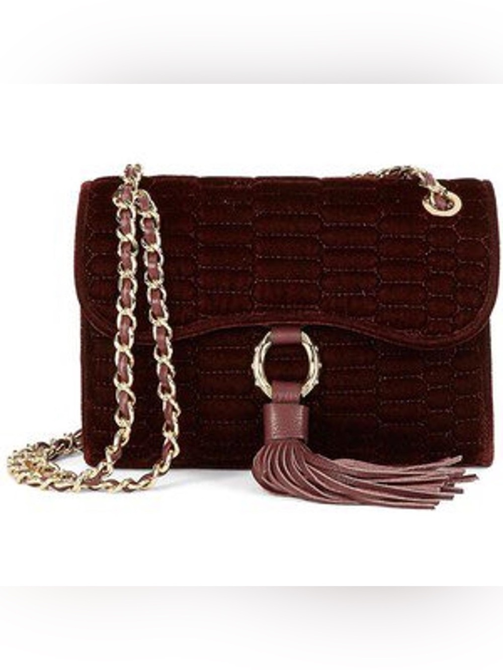 Aimee Kestenberg Burgundy Velvet Mini Bag